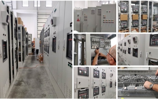 מפעל לוחות חשמל במהלך פרויקטים בתחום מערכות חשמל ותשתיות